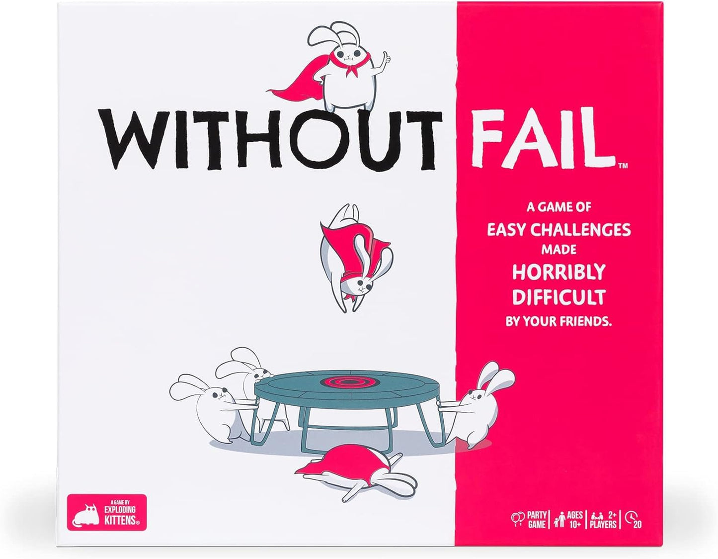 Exploding Kittens Without Fail 2+ Players - Ages 10+ - 20 Minutes to Play - A Card Game of Easy Challenges Made Difficult - Couples, Date Night, Adult