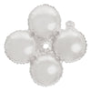 Quad 4D Mylar Balloons 12 inches Pack of 50 - Great for Event & Party Decoration (White)