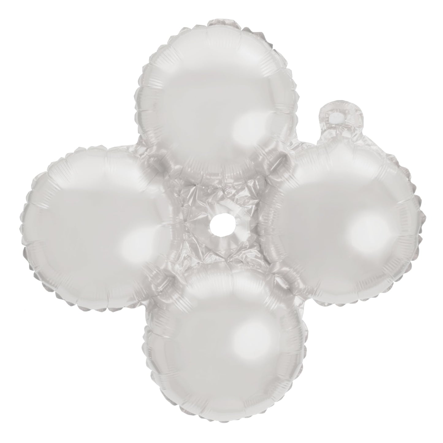 Quad 4D Mylar Balloons 12 inches Pack of 50 - Great for Event & Party Decoration (White)