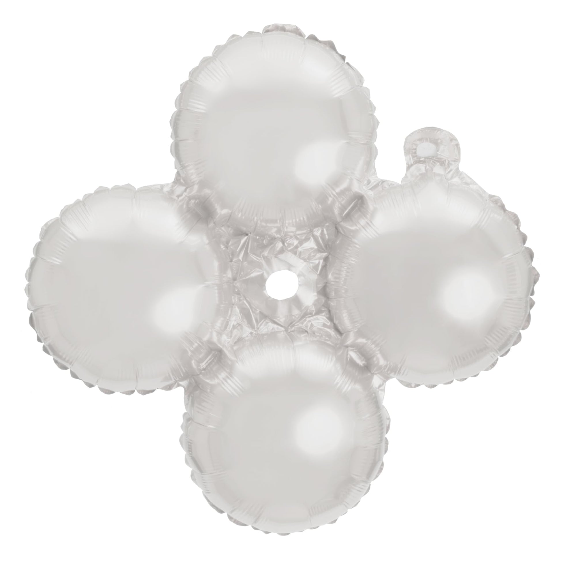 Quad 4D Mylar Balloons 12 inches Pack of 50 - Great for Event & Party Decoration (White)