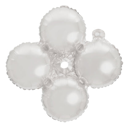 Quad 4D Mylar Balloons 12 inches Pack of 50 - Great for Event & Party Decoration (White)