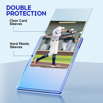 200 Card Sleeves Hard Plastic, Baseball Top Card Holder, Trading Cards Cases Protectors for Sports Football PKM TCG MTG Game Cards (100 Hard Sleeve +
