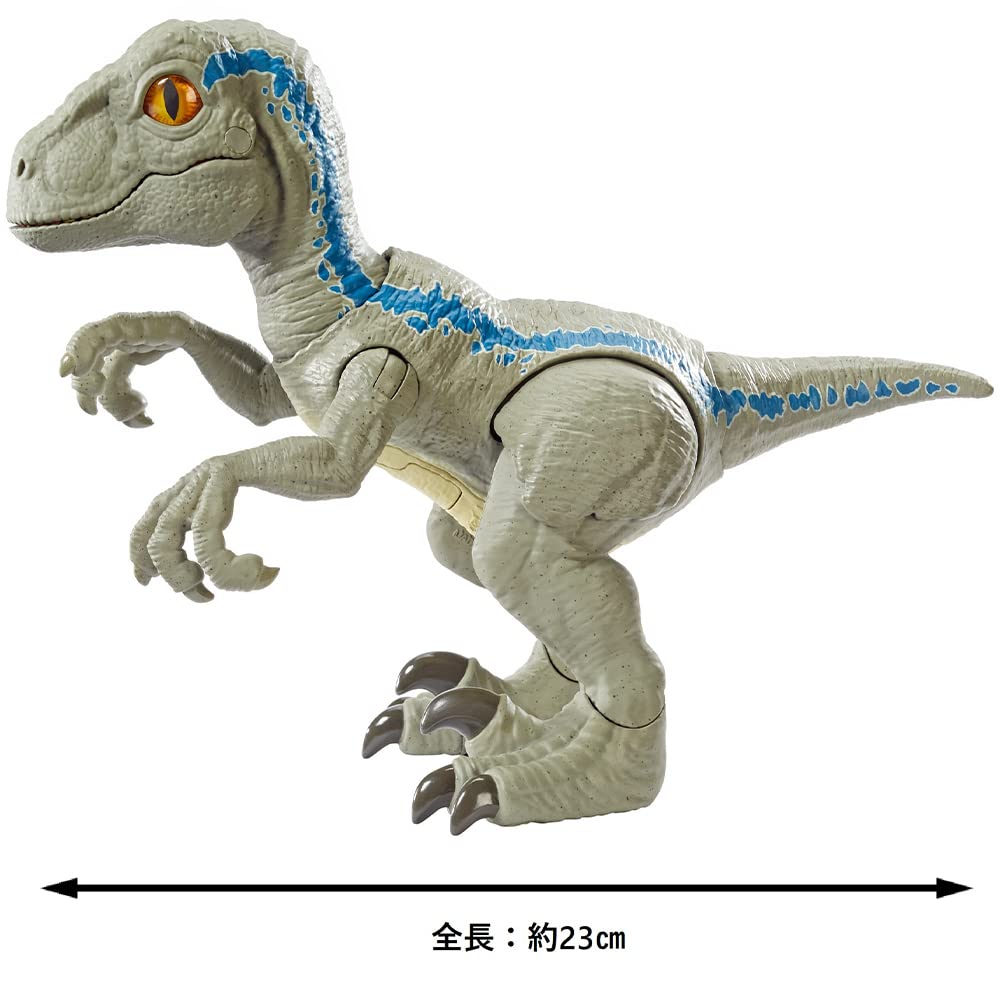 Mattel Jurassic World Primal Pal Blue with Spring-activated Action, Sound Effects Plus Neck, Shoulder, Tail and Feet Articulation for Added Play