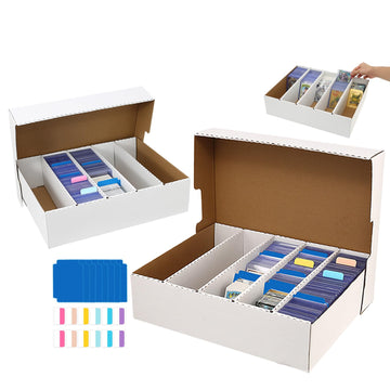2-Pack Trading Card Storage Box,8000 Count,Bulk Box For Card With Dividers&Labels,Toploder Card Storage Box for TCG/Magic/Mtg Basketball Cards