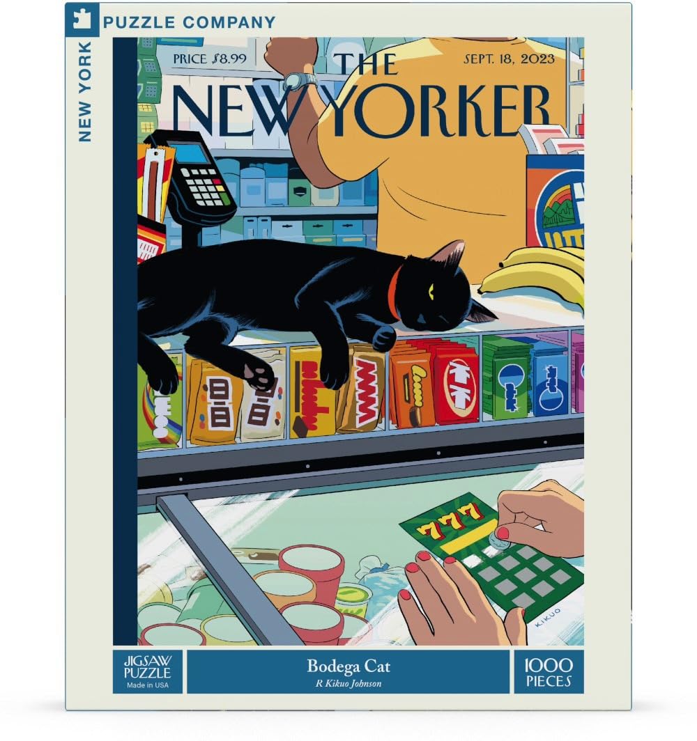 New York Puzzle Company - New Yorker Bodega Cat - 1000 Cat Piece Jigsaw Puzzle by R. Kikuo Johnson