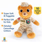 Toyledo Sergeant Snuggles Military Teddy Bear Plush, 10-Inch Soft Stuffed Animal, Camo Uniform Comfort Gift for Kids, Military Families, Veterans
