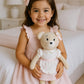 Inspired by Jewel Clover the Bear - Premium Plush Teddy (19”) | Gift-Ready Stuffed Animal with Tulle Skirt & Bow | Handmade Keepsake Doll for Kids