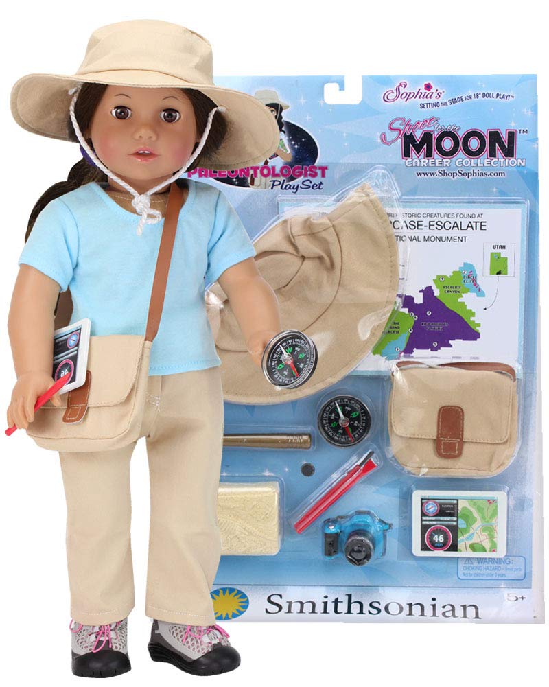 Sophia's 10 Piece Smithsonian Paleontologist STEM Accessory Play Set for 18" Dolls, Multicolor