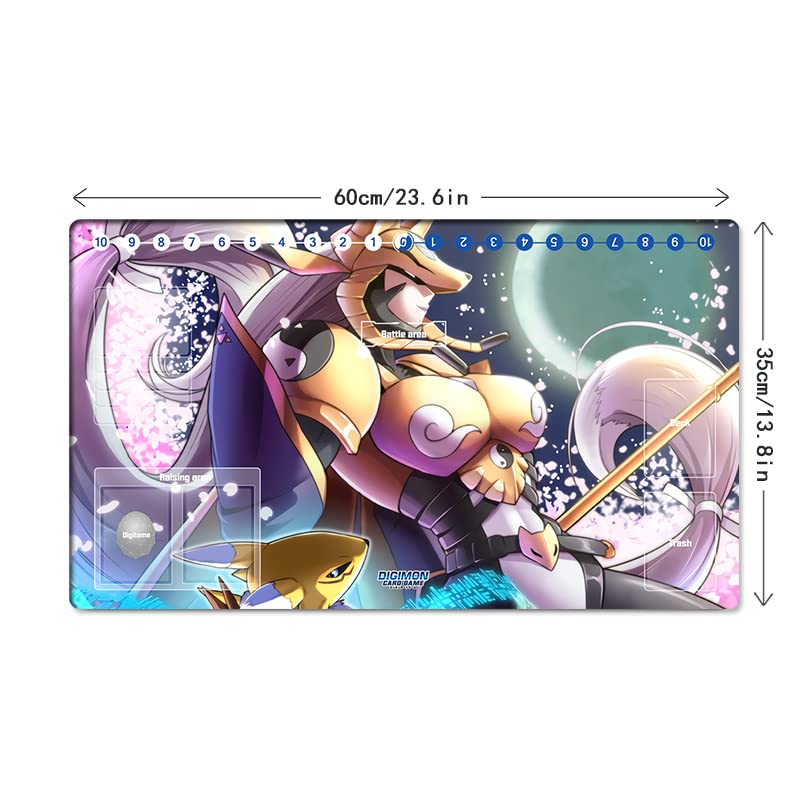 Mlikemat New DTCG Duel Playmat Digimon Diaboromon Trading Card Game TCG CCG Mat Pad + Free Bag (ZD002-453-SM)