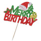 Naicaek Merry Birthday Cake Topper,Christmas Holiday Party Supplies