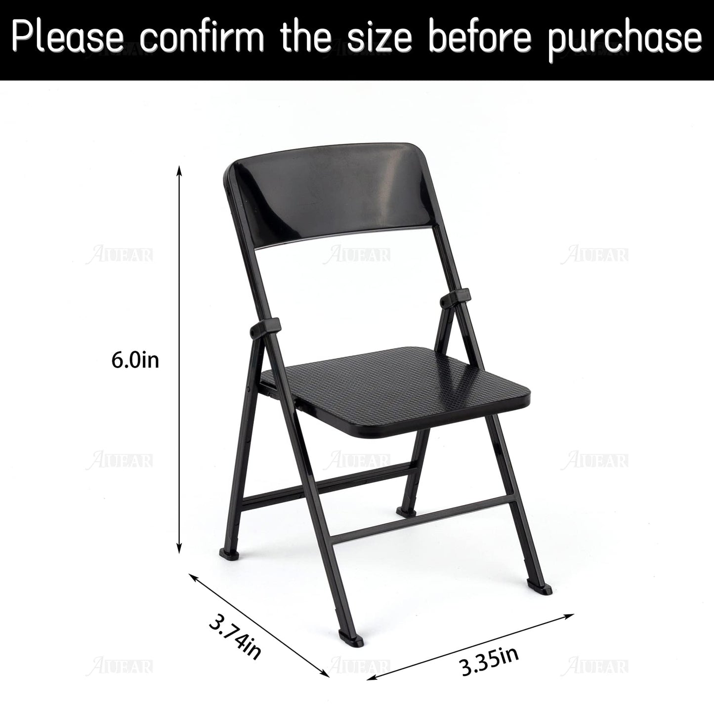 AUEAR, 12" Plastic Foldable Chairs Decoration Black 1/6 Scale