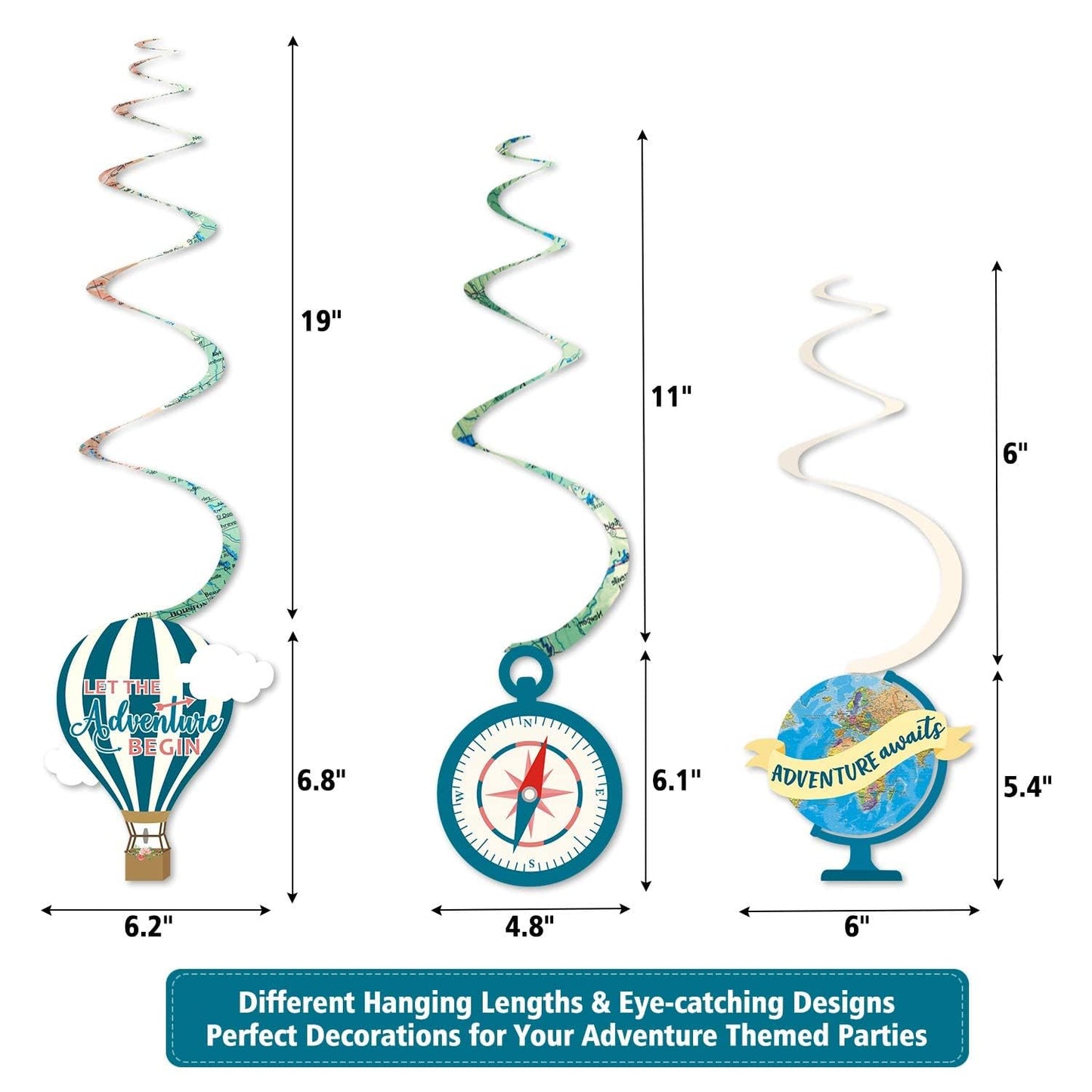 Travel Themed Party Decorations 30 PCS Travel Themed Hanging Swirl Let The Adventure Begin Adventure Awaits Bon Voyage Party Decorations Farewell