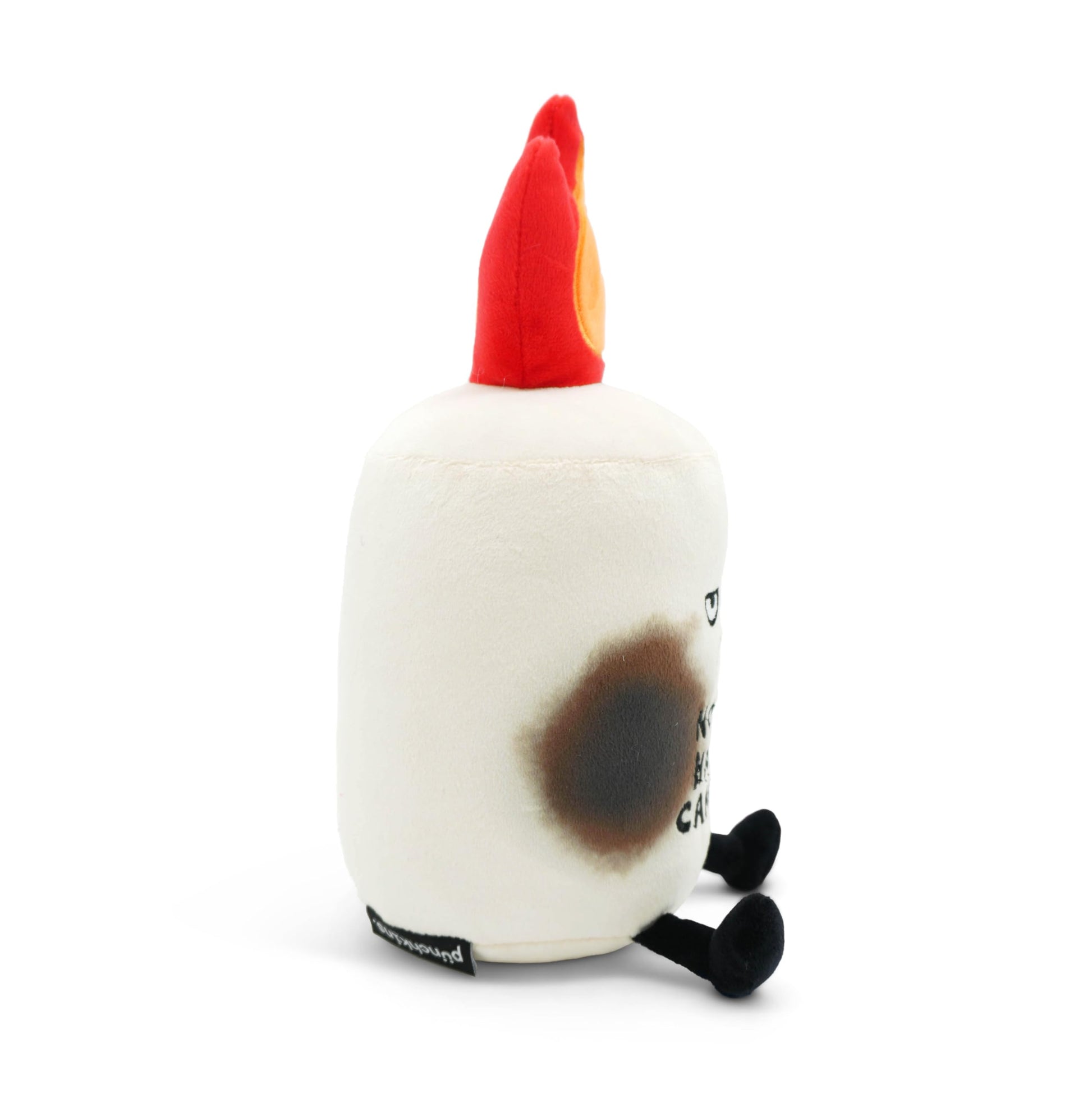 Punchkins “Not a Happy Camper” Marshmallow Campfire Plush - Funny Punny Stuffed Toy, Soft Weighted Novelty Gift Plushie for Teens & Adults