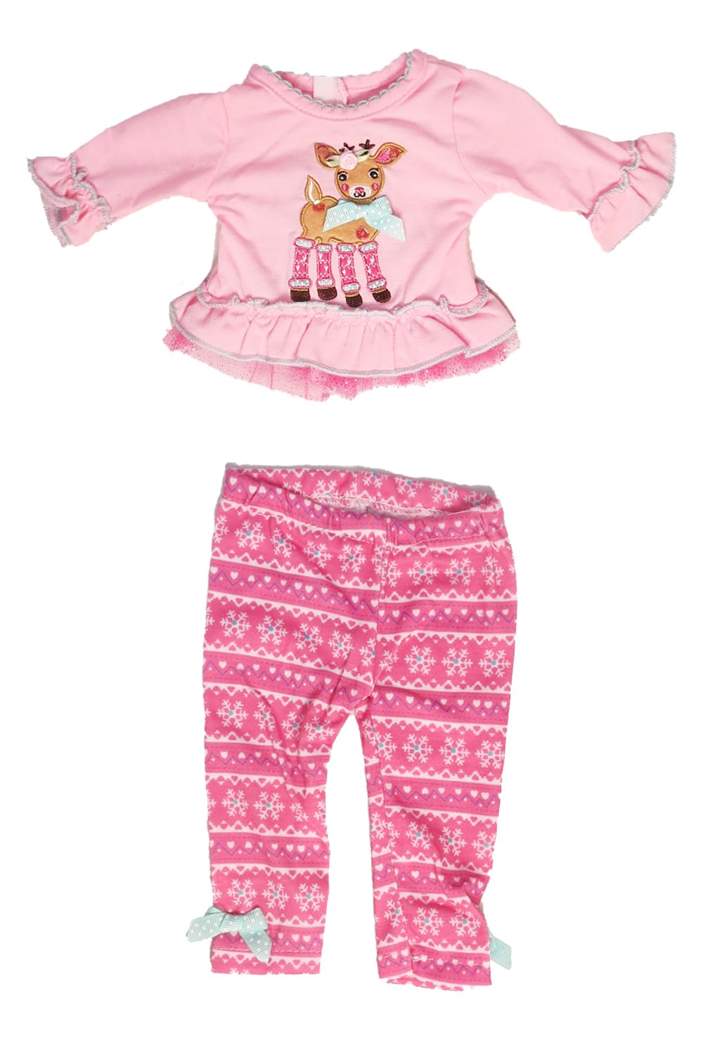 American Fashion World Pink Reindeer Pants Set for 14-Inch Dolls | Premium Quality & Trendy Design | Dolls Clothes for Popular Brands