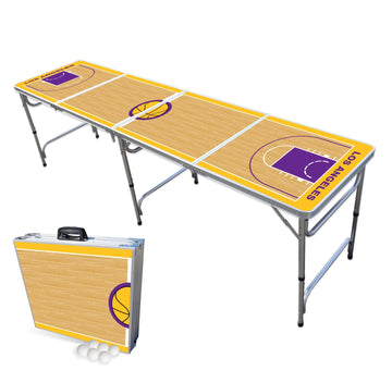 8-Foot Professional Beer Pong Table - Los Angeles Lakeshow Basketball Court