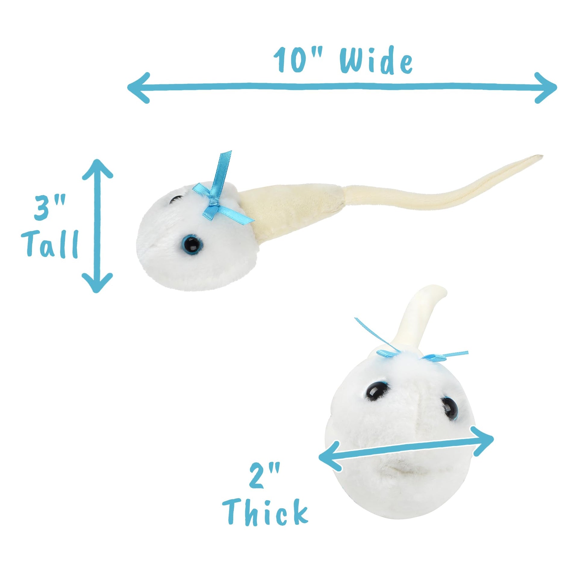 GIANTmicrobes Sperm Cell Plush - Learn about the Reproductive System and Fertility with this Unique Educational Plush, Memorable Gift for Students