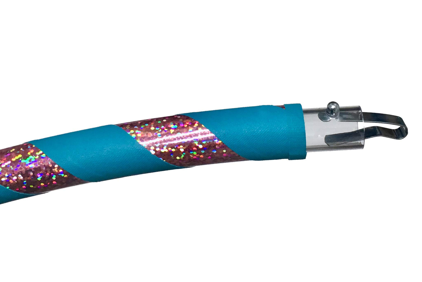 SpinMajik Kid's Hula Hoop Handmade for Fitness, Dance and Fun! Choose Your Tape Color and Child's Size (Teal & Sparkles, Small (28"))