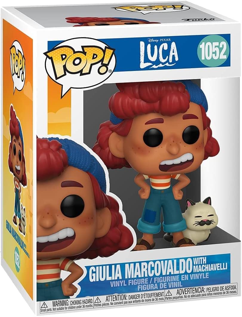 Funko Pop Disney: Luca - Giulia Marcovaldo with Machiavelli Vinyl Figure, 3.75 Inches - Collectable Vinyl Figure - Gift Idea - Official Merchandise