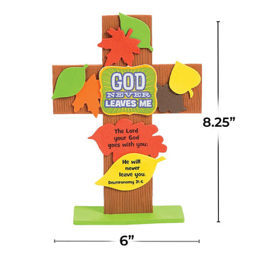 God Never Leaves Me Cross Craft Kit - 12 - Crafts for Kids and Fun Home Activities