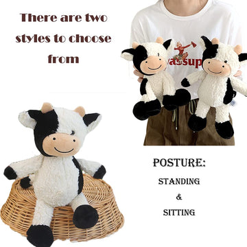CHELEI2019 11.8" Cow Stuffed Animals Soft Cuddly Cow Plush Toy for Kids