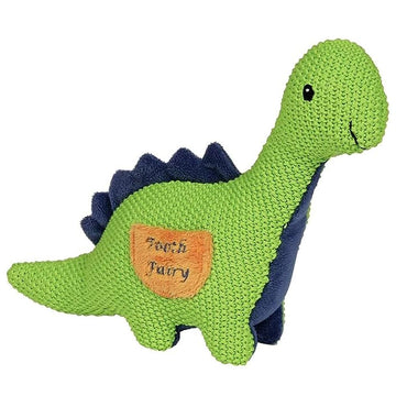 Maison Chic Danny the Dinosaur Tooth Fairy Pillow for Boys - Plush Green Dinosaur with Tooth Pocket for Boys and Girls