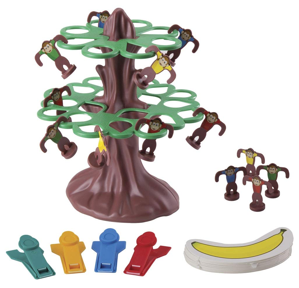 Pressman Jumpin' Monkeys: Catapult Your Monkeys Into The Tree to Win, Multi, 5"