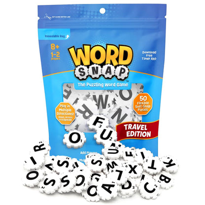 Word Strategy Game Travel Edition, Word Puzzle for Adults, Family, and Kids, Fun Game for Ages 8+, Travel Size, 1-2 Players