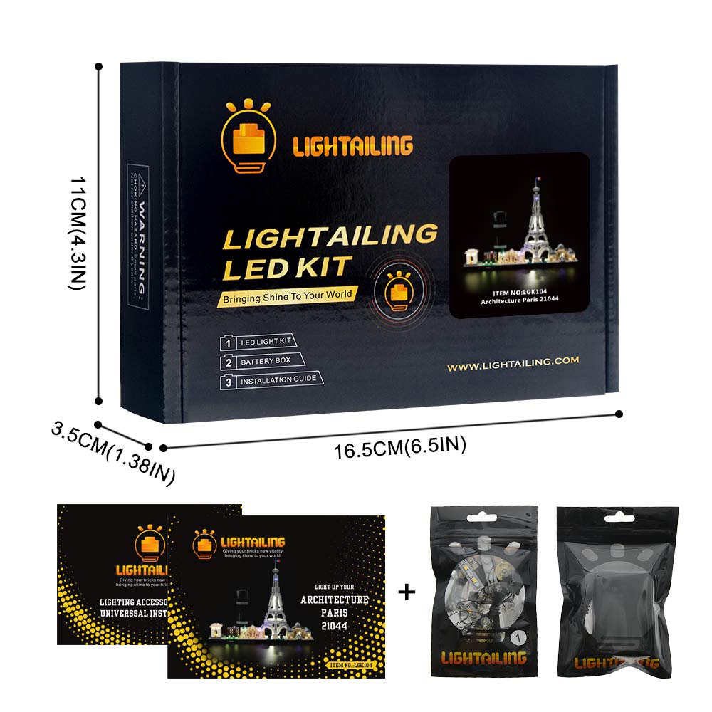 LIGHTAILING Light Set for (Architecture Paris) Building Blocks Model - Led Light kit Compatible with Lego 21044(NOT Included The Model)
