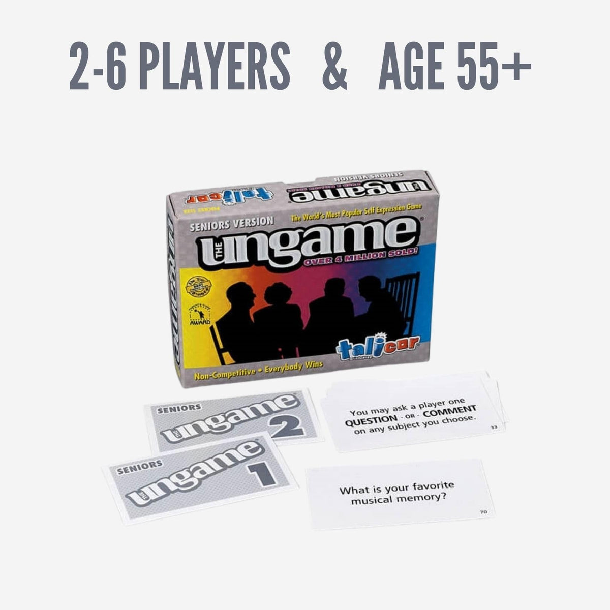 Pocket UNGAME - Seniors Edition - Non-Competitive Card Game for Seniors to Discuss, Share Values & self Express - Take a Walk Down Memory Lane - Age