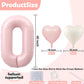 Pink 1 Balloon Number Pastel Pink 1st Birthday Party Decorations for Girls, 40inch Big Dusty Pink Balloon Foil Mylar 1 Birthday Balloons for First