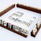 Easy-View Domino Racks for Maximum Visibility and Ease in organizing Your Hand. Solid American Black Walnut