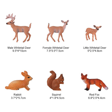 JOKFEICE Animal Figures 6pcs Plastic Woodland Animals Action Model for Science Project, Learning Educational Toys, Birthday Gift, Cake Topper for Kids