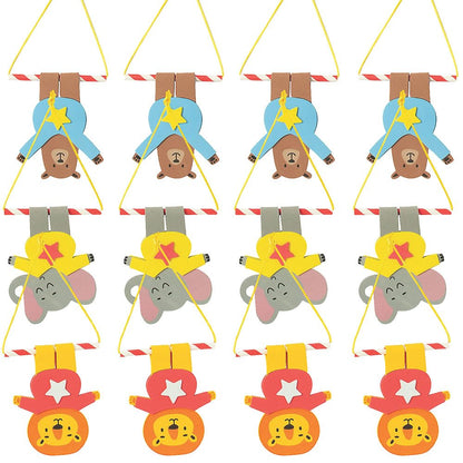 Fun Express Hanging Trapeze Animals Craft Kit - Craft Kits - 12 Pieces