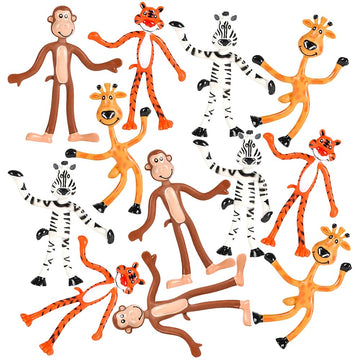 Rhode Island Novelty 4" Bendable Zoo Animals | 12 Per Order