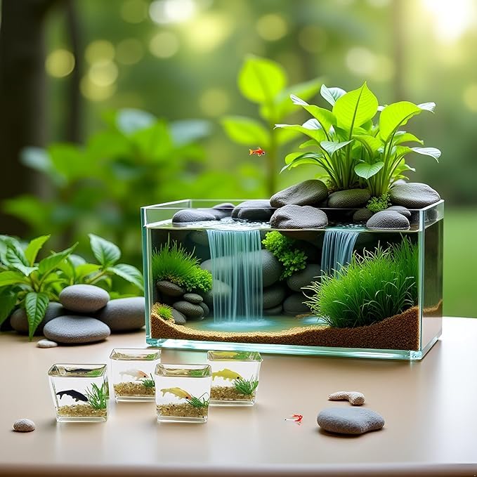 1Pc Fish Tank Toy, 1:12 Scale Miniature Dollhoue Accessories, Resin Dollhouse Fish Tank Accessories for Garden Scene Decor, Dollhouse Accessories