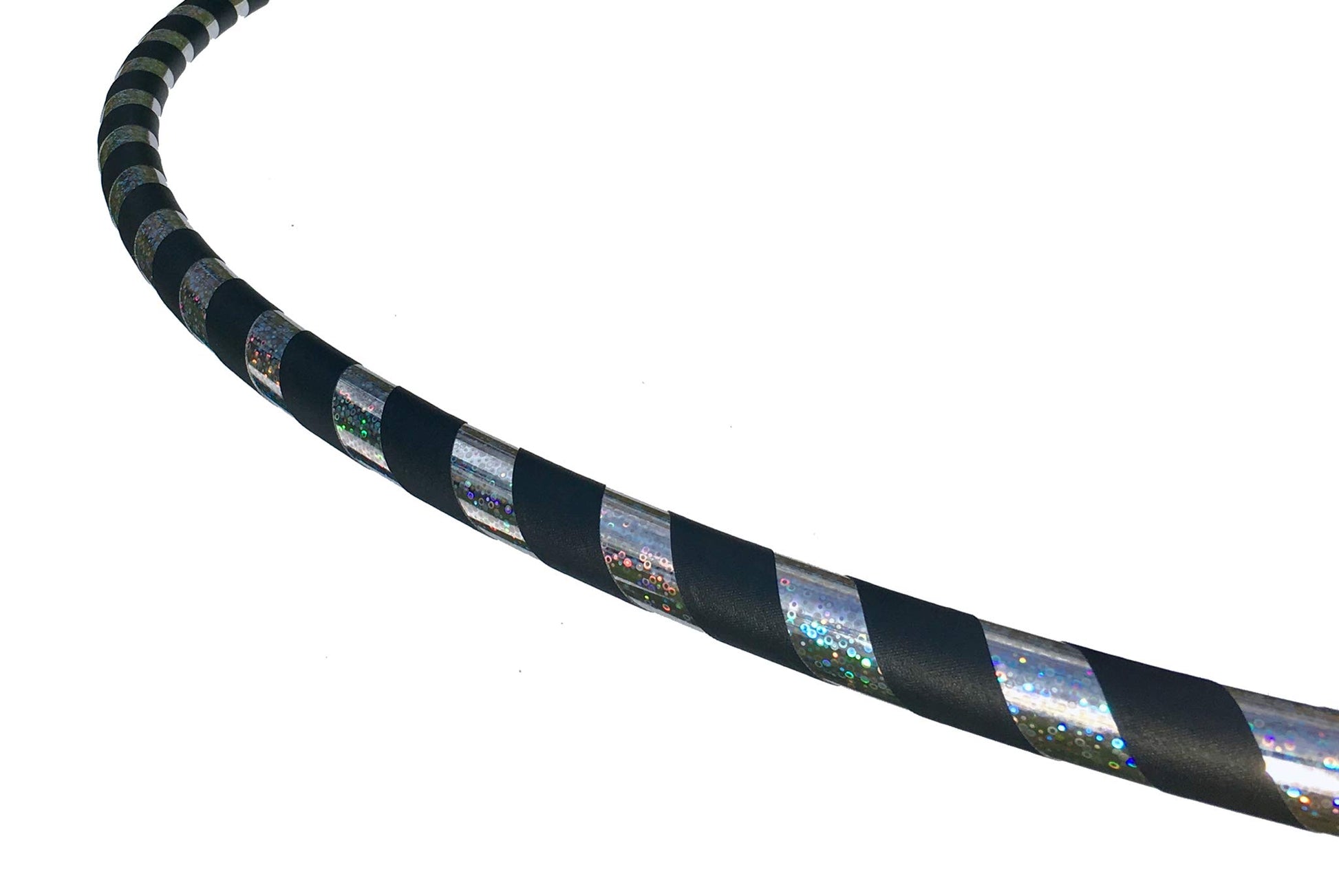 SpinMajik Beginner Exercise Hula Hoop for Fitness and Fun Made for Adults Weighted at 1 Pound (Choose Your Size and Tape Job) (Silver Holographic, 42)