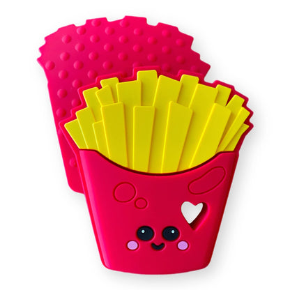 Happy French Fries Silicone Teething Toy! 100% Safe, Non-Toxic, BPA Free and Effective for Teething Pain Relief...Happy Fries Designed for a Happy