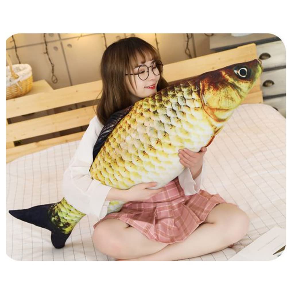 OUKEYI 31-Inch Giant 3D Soft Fish Cushion - Carp Plush Pillow Stuffed Toy for Home Decoration - Kids Throw Pillow and Stuffed Animal Gift