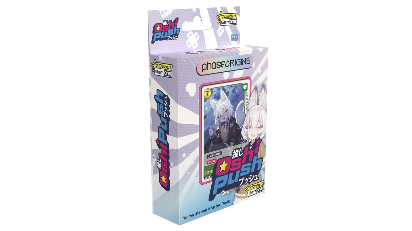 Oshi Push: Phase Origins Tenma Maemi Starter Deck (Box) | Phase Connect Vtubing Trading Card Game | Japanime Games | TCG | Designed by Justin Gary