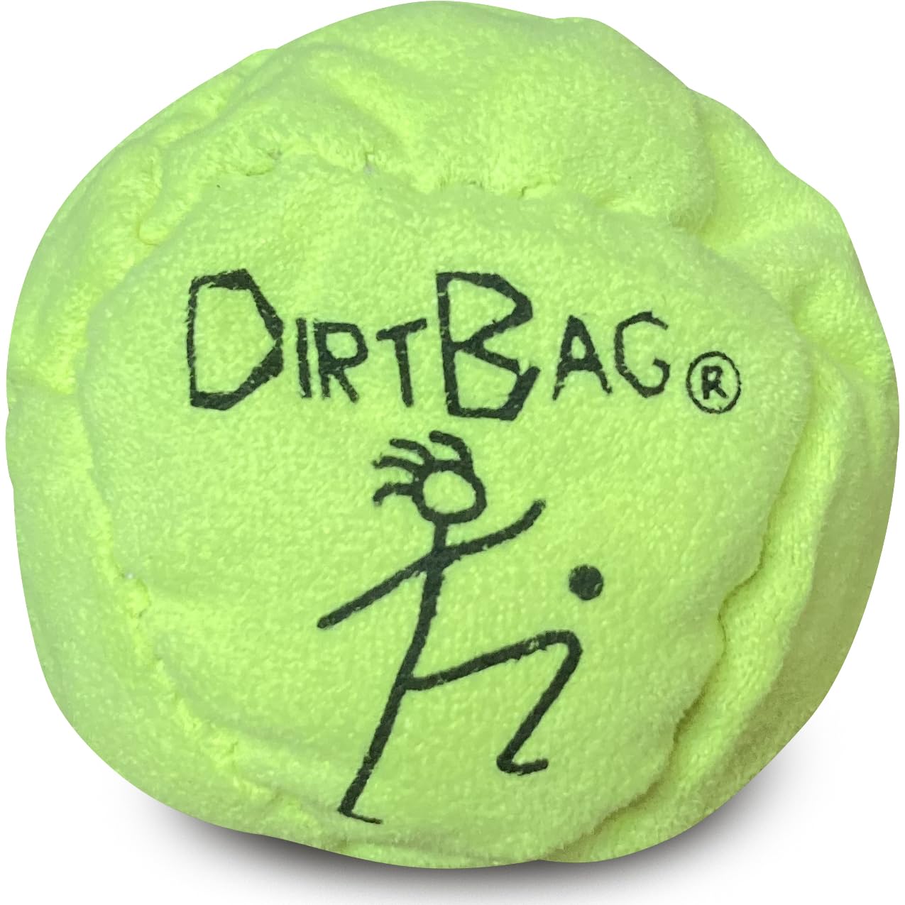 Dirtbag World Footbag Dirtbag Footbag 8-Panel Synthetic Suede, Neon Yellow