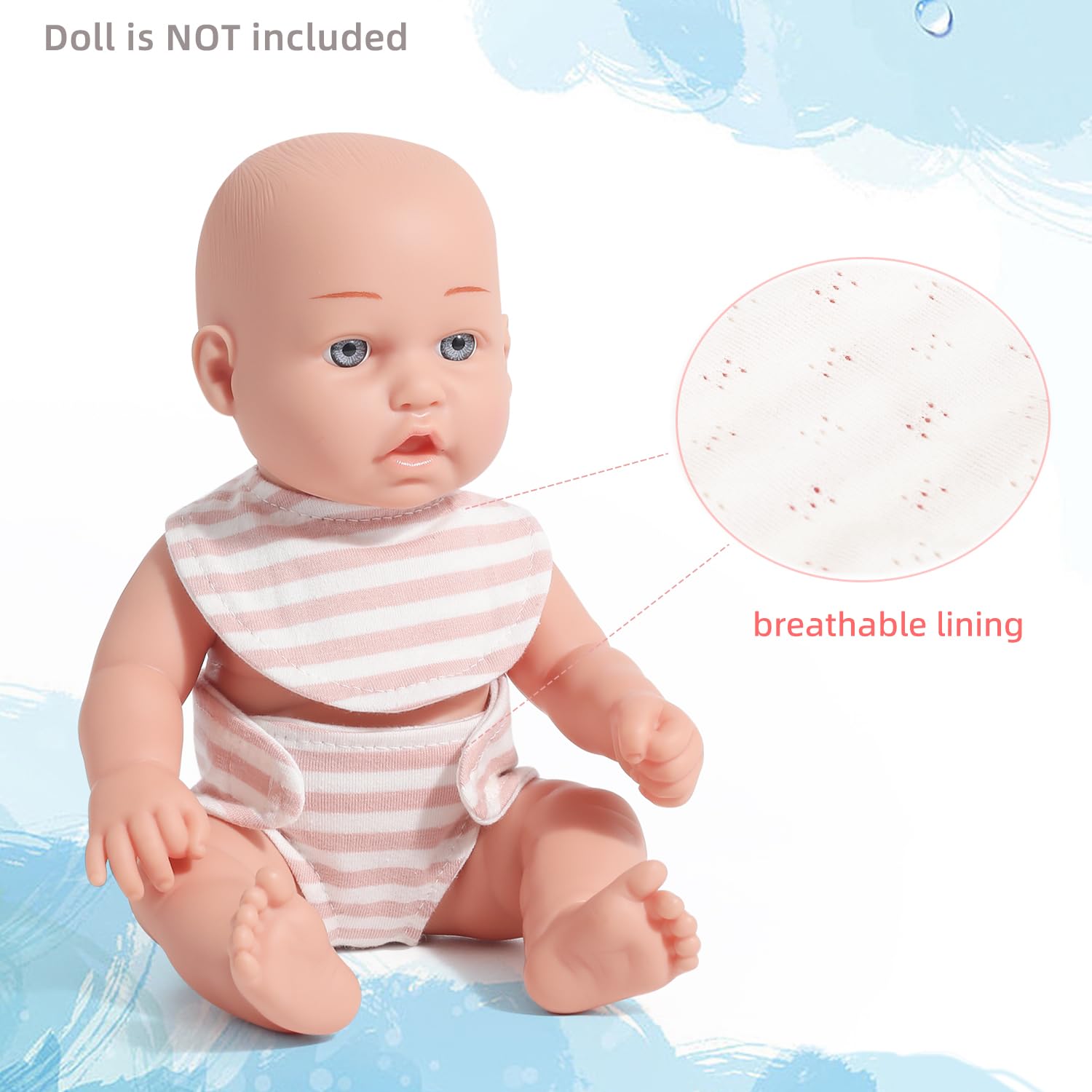 eDollable Realistic Baby Doll Accessories Set Toys for 12 inch Dolls Includes Doll Potty, Bib,Pacifier,Diaper and Feeding Bottle Perfect for Kids