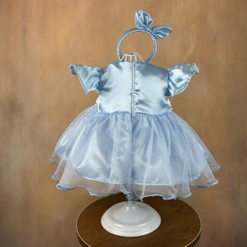 GUESSBELLY Three-piece Clothing Suit Perfect for Doll's Accessories Sparkling Princess Dress+Headband+Shorts Clothing Set Fit for 19-22inch Reborn