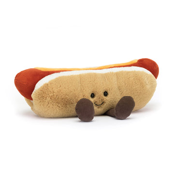 Jellycat Amuseables Hot Dog Stuffed Toy, 10 inches - Food Plush - Fun Gift Idea