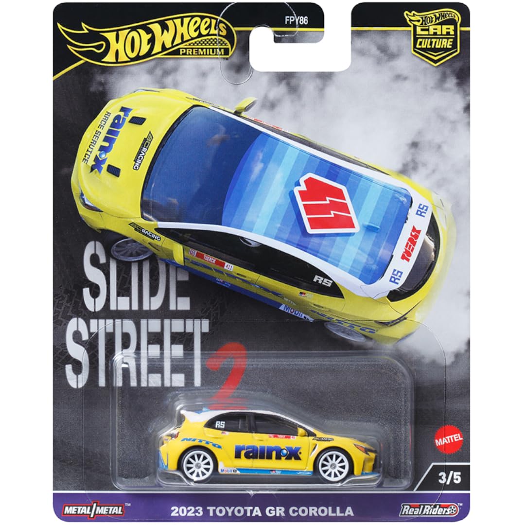 Hot Wheels 2024 Car Culture Slide Street 2 - 5-Pack (FPY86-959H) | Nissan Z, Lamborghini Huracán, GR Corolla, 240SX, Mustang RTR | 1:64 Die-Cast