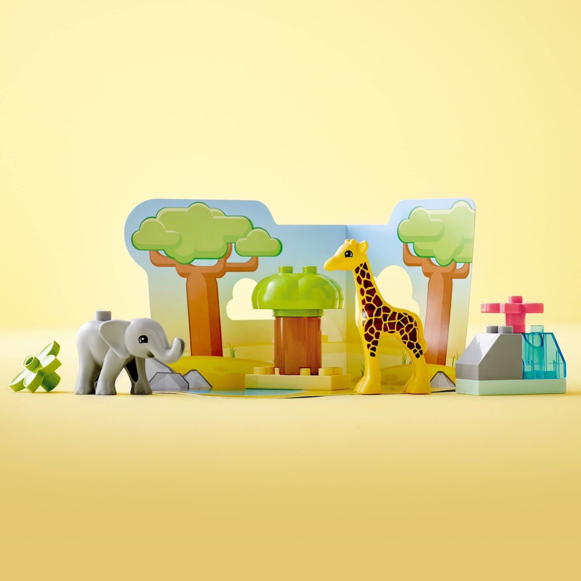 LEGO DUPLO Wild Animals of Africa 10971, Animal Toys for Toddlers, Girls & Boys Ages 2 Plus Years Old, Learning Toy with Baby Elephant & Giraffe