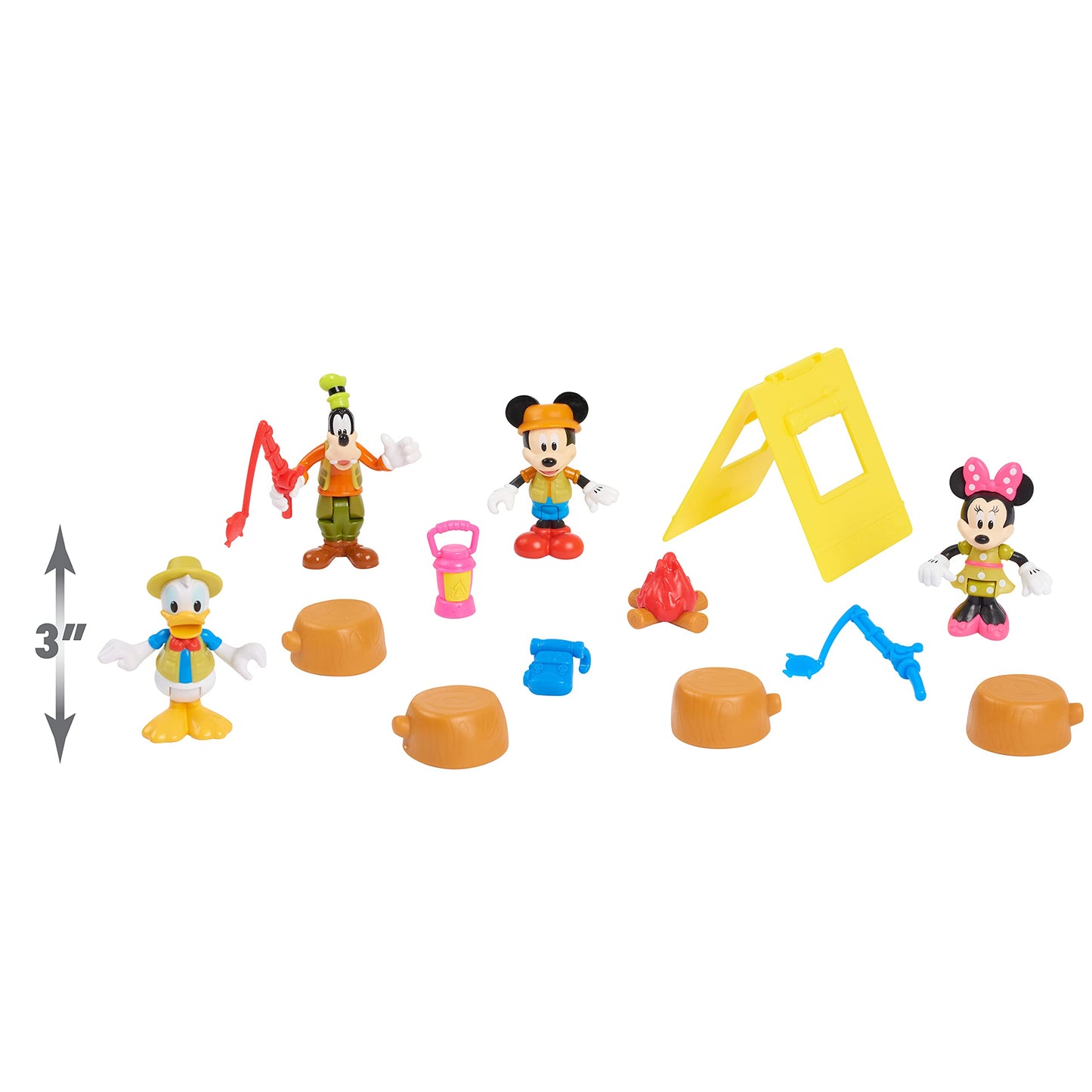 Just Play Disney Junior Mickey Mouse Funhouse 14 Piece Camping Figure Set, Preschool Toys, Officially Licensed Kids Toys for Ages 3 Up, Amazon