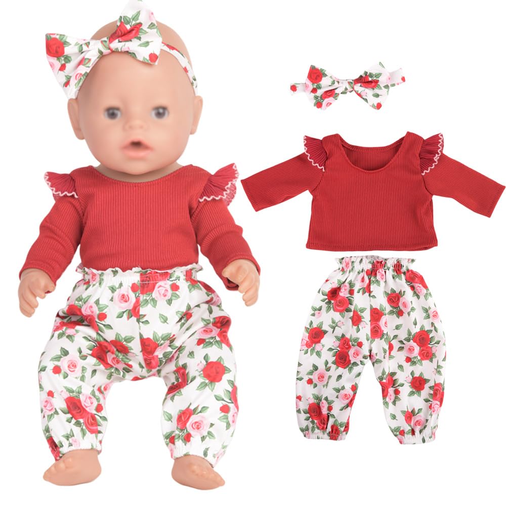 Sweet Dolly New Born Baby Doll Clothes, Coat, Pajamas, Bodysuits Outfits for 14 Inches to 18 Inches Dolls, 15 Inch Baby Dolls, 10 PCs in Total Clothes