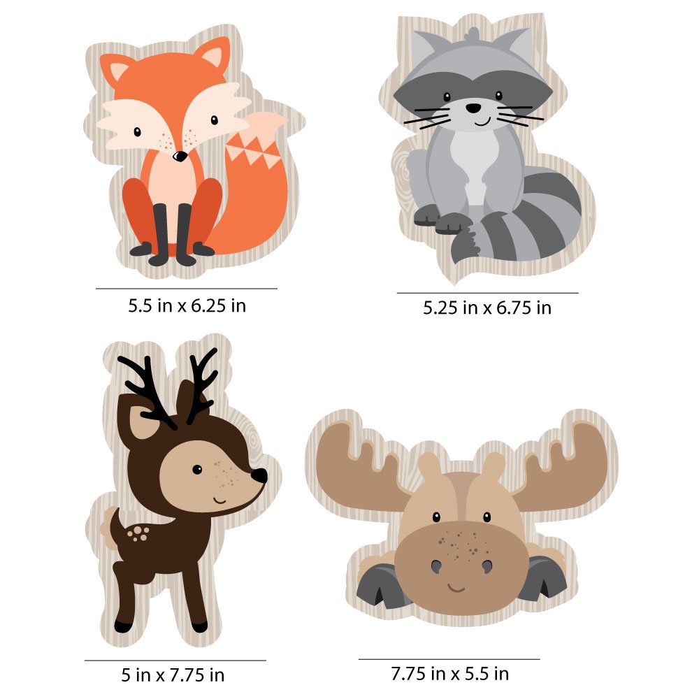 Big Dot of Happiness Woodland Creatures - Animal Shaped Decorations DIY Baby Shower or Birthday Party Essentials Set 20