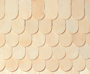 Dollhouse Miniature Unfinished Whitewood Fishscale Shingles