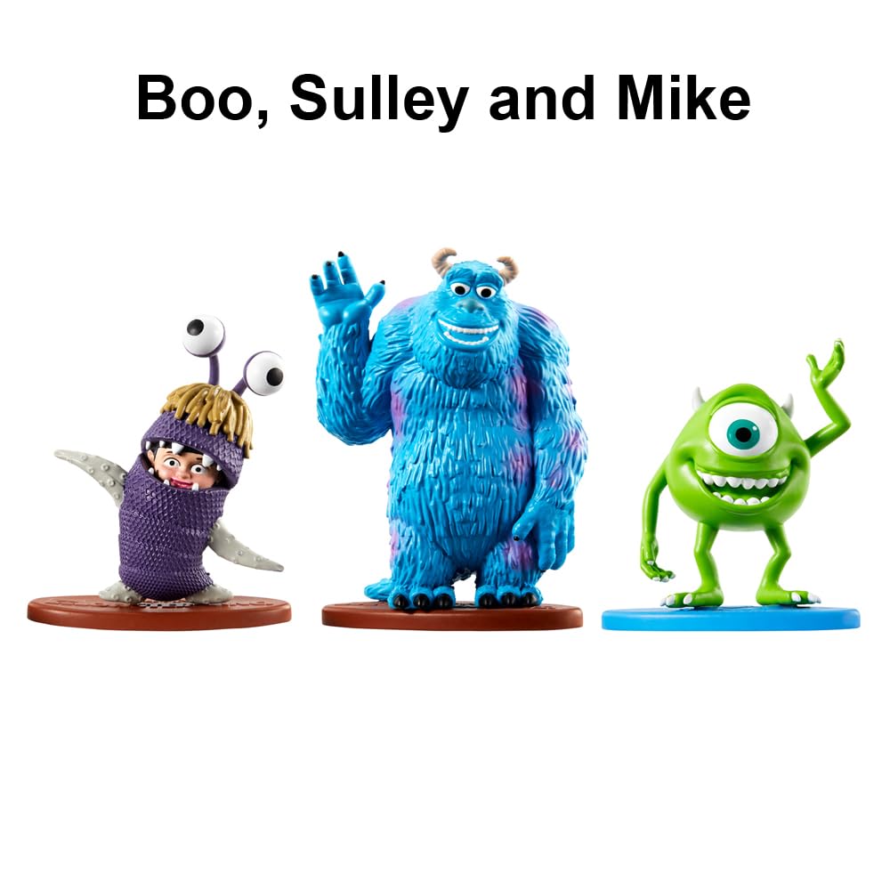 Mattel Set of Figures Inspired by Disney Pixar Monsters Inc Movie ~ Sulley, Mike and Boo Character Figures with Base ~ Great for Imaginative Play and